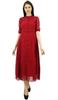 Bimba Women's Georgette Shirt Dress With Front Opening Formal 3 4 Sleeve Chic