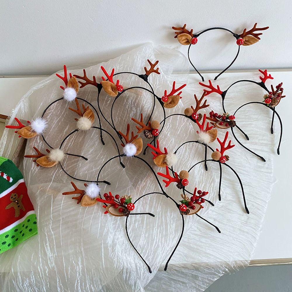 Xmas Headdress Kids Merry Christmas Decor Antlers Headband Hair Accessories Christmas Hair Hoop