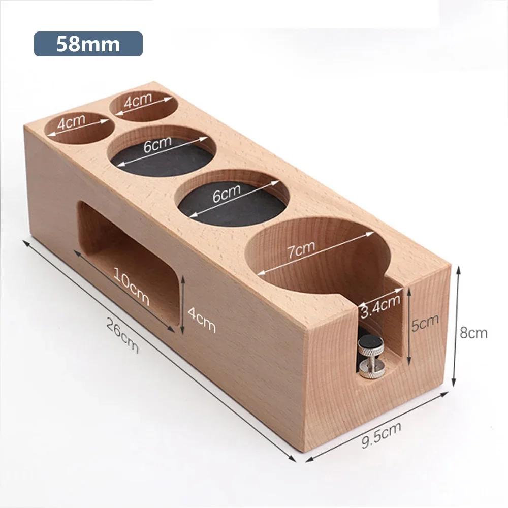 Coffee Tamper Holder 51mm/58mm Wood Coffee Tamper Stand Espresso Tampering Mat Support Base Rack Coffee Accessories Barista Tool