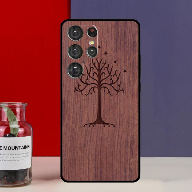 Tree Flower Bamboo Wood Funda Case For Samsung Galaxy S25 Ultra S9 S10 S20 FE S21 S22 S23 Plus S24 Ultra Phone Cover