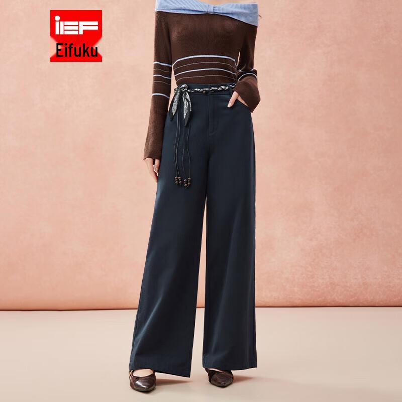 

IEF Women s 2025 Autumn French Wide-Leg Trousers S
