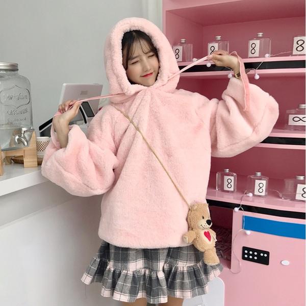 Women Girl Cute Hoodie Sweatshirt Top 