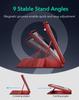 ESR iPad Pro Case Dedicated Rotating Case with Removable Magnetic 9 Adjustable Angle Rugged Shift Red 12.9 (2022/2021, 6th/5th Generation) Cover,