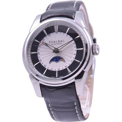 SVALBAL Herren SV10-LWH (Quarz Herren Sonnenflamme) Runde Uhr Schwarz Edelstahl Mehrzeiger Analog
