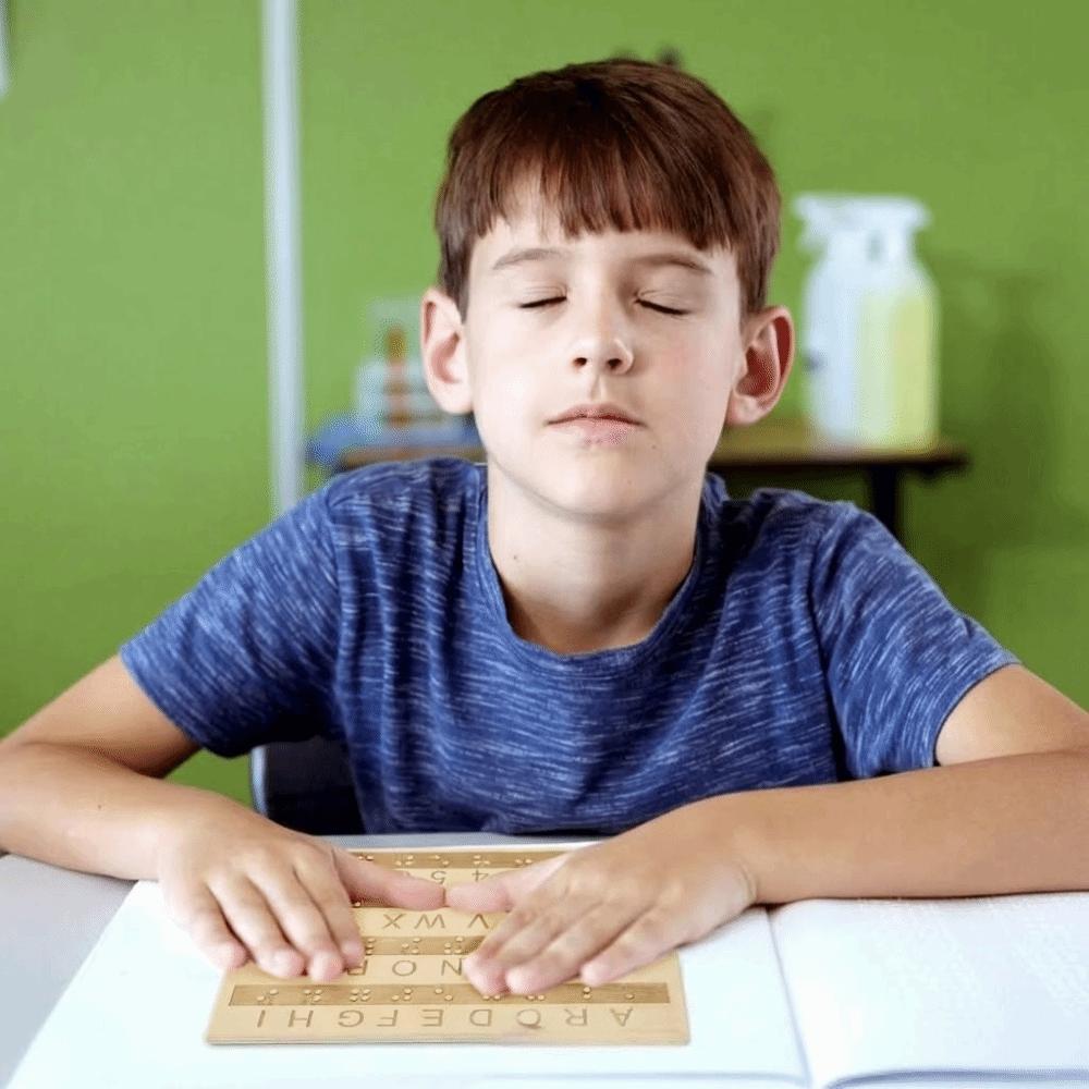 Efficient Braille Learning Board Thickened Tactile Letter Number Panel  Blind Children Learning