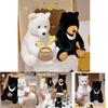 Adorable Plush Bear Doll Perfect For Kids Festival Gifts In Soft White Black And Brown Colors