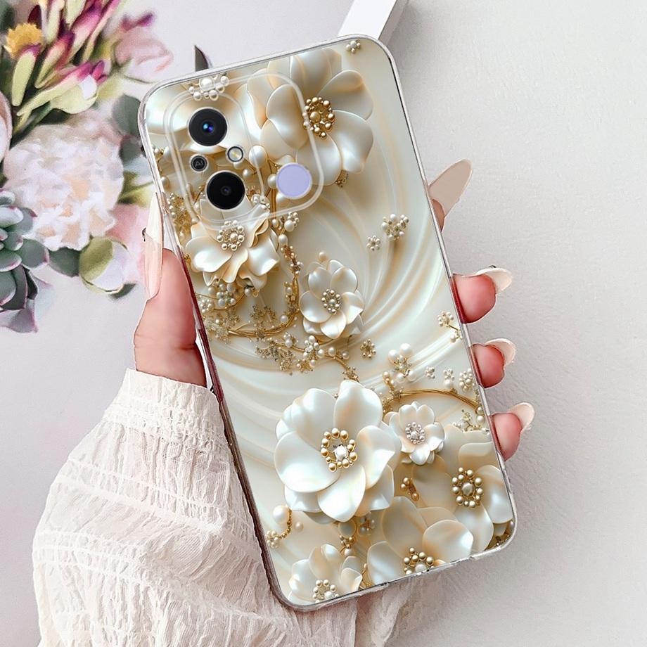 For Xiaomi Redmi 12C Case Cute Cat Luxury Butterfly Painted Cover 6.71'' Soft Silicone Phone Cases For Redmi 12C Redmi12C Fundas