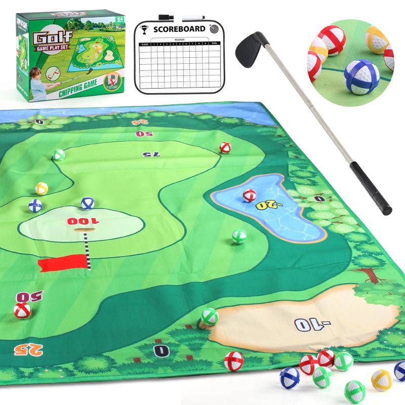 1.78 Meters Golf Game Mat Single-Sided Set, Club Hitting Pad Pasted Ball Sports Outdoor Toys