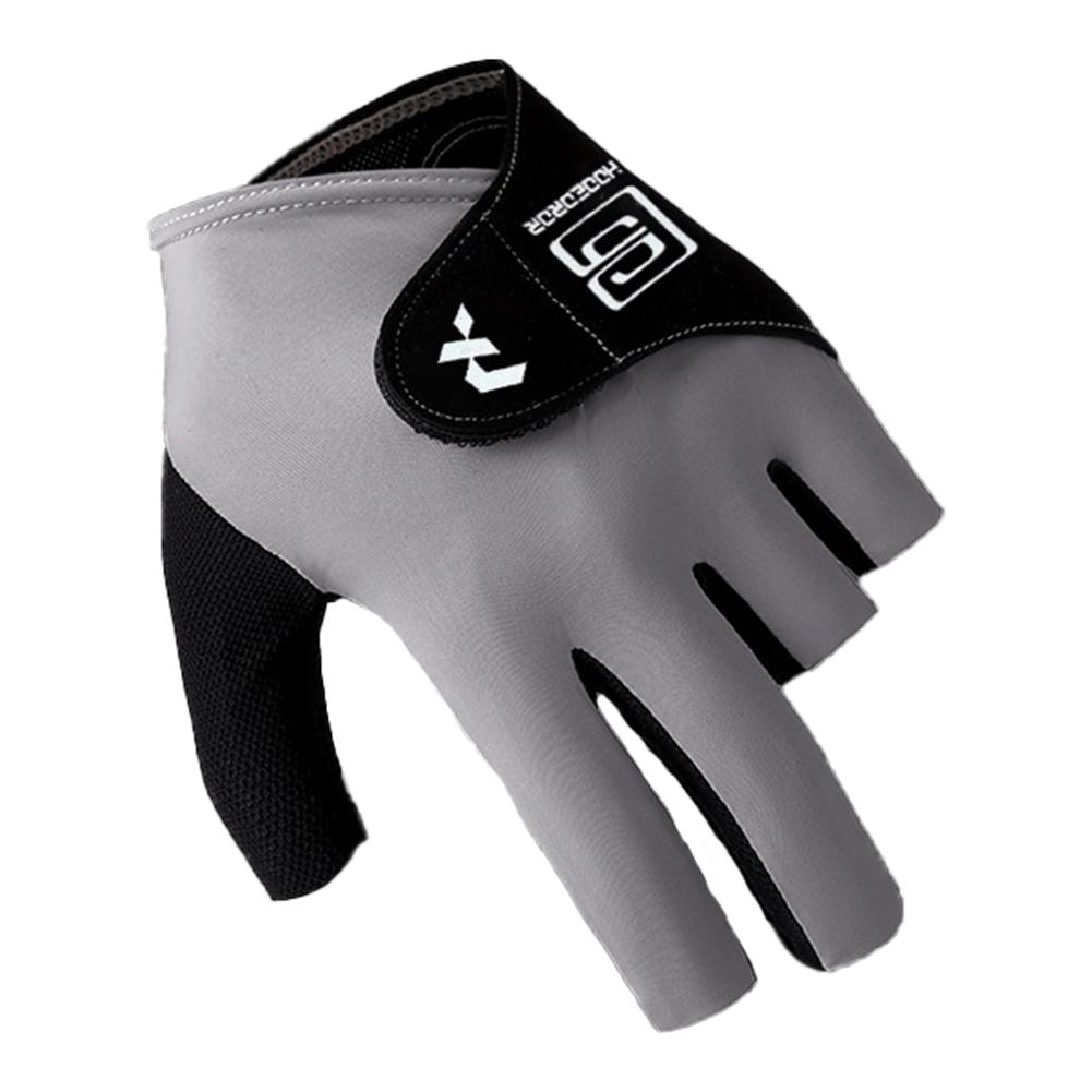 1PC Professional Half Finger Billiard Gloves For Left Hand Breathable Wear Resistant Ice Silk Gloves With Non-Slip Gasket Self-Adhesive Cloth Fixed