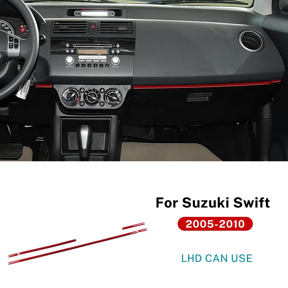Echter Weicher Karbonfaser-Aufkleber Für Suzuki Swift ZC31S/ZC32S 2005 2006 2007 2008 2009 2010 Auto Mittelkonsole Beifahrer-Zierleiste