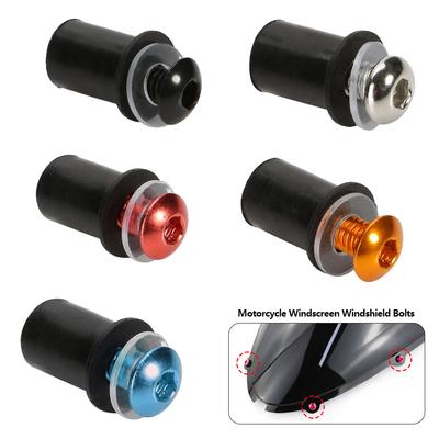 10 stücke Motorrad M5 16mm Metric Gummi Gut Muttern Windschutzscheibe Verkleidung Gugel Eloxiert Windschutzscheibe Mutter Bolzen Schraube Kit