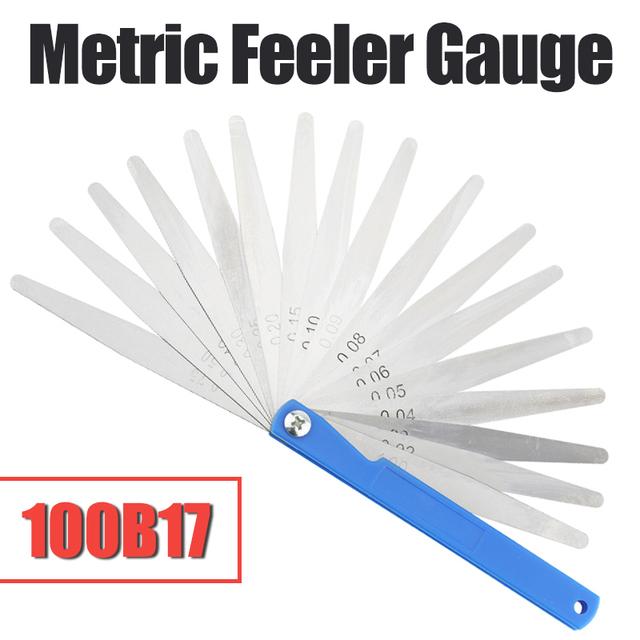 

100B17 Feeler Gauge Spark Plug Gauge Filler Gauge Valve Probes Metric Thickness Set Probe Thickness Gauge Spark Plug Gap Tools 100B17