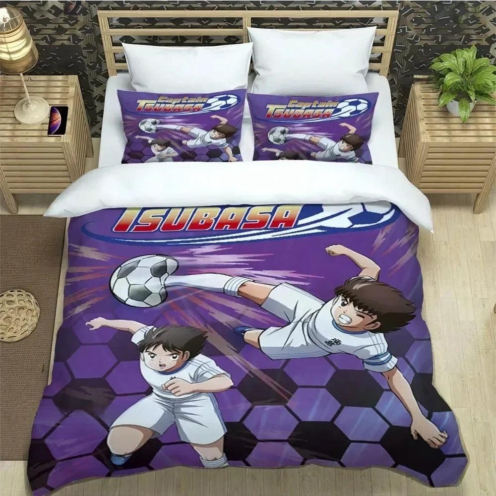 New Anime C-CAPTAIN TSUBASA Bedding Sets Duvet Cover Set With Pillowcase Twin Full Queen King Bedclothes Bed Linen Home Textiles