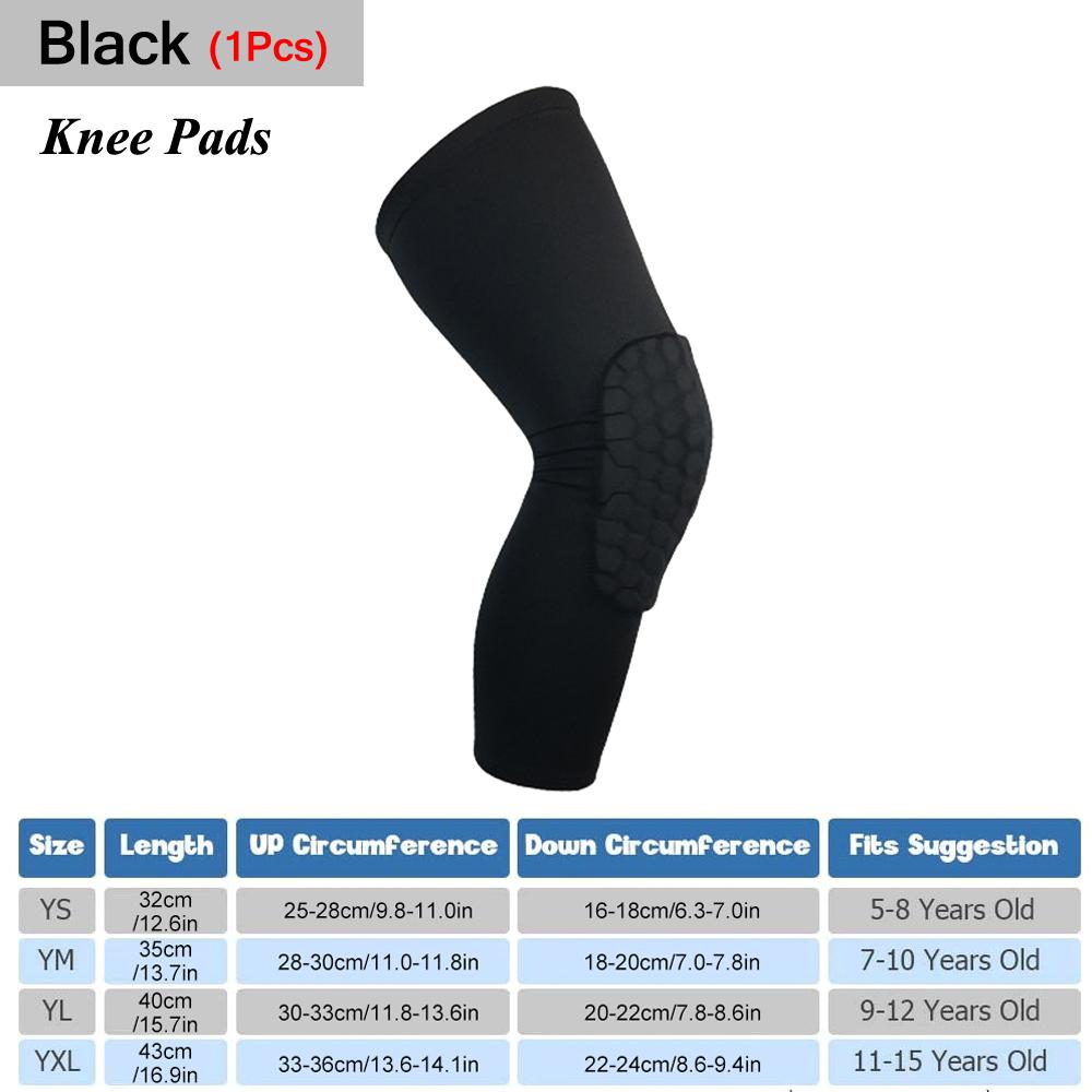 Kids/Youth Sports Honeycomb Compression Knee Pads Guards Protective Gear for Basketball Football Volleyball Cycling