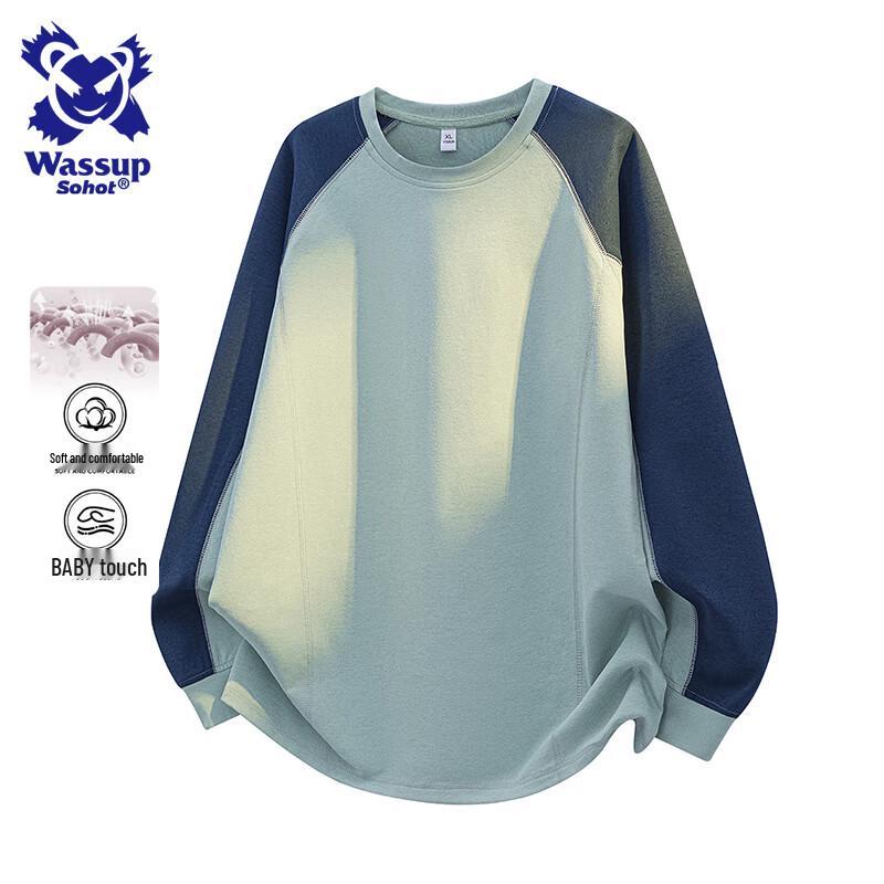 Wassup Sohot Męska bluza crewneck w blokach kolorystycznych