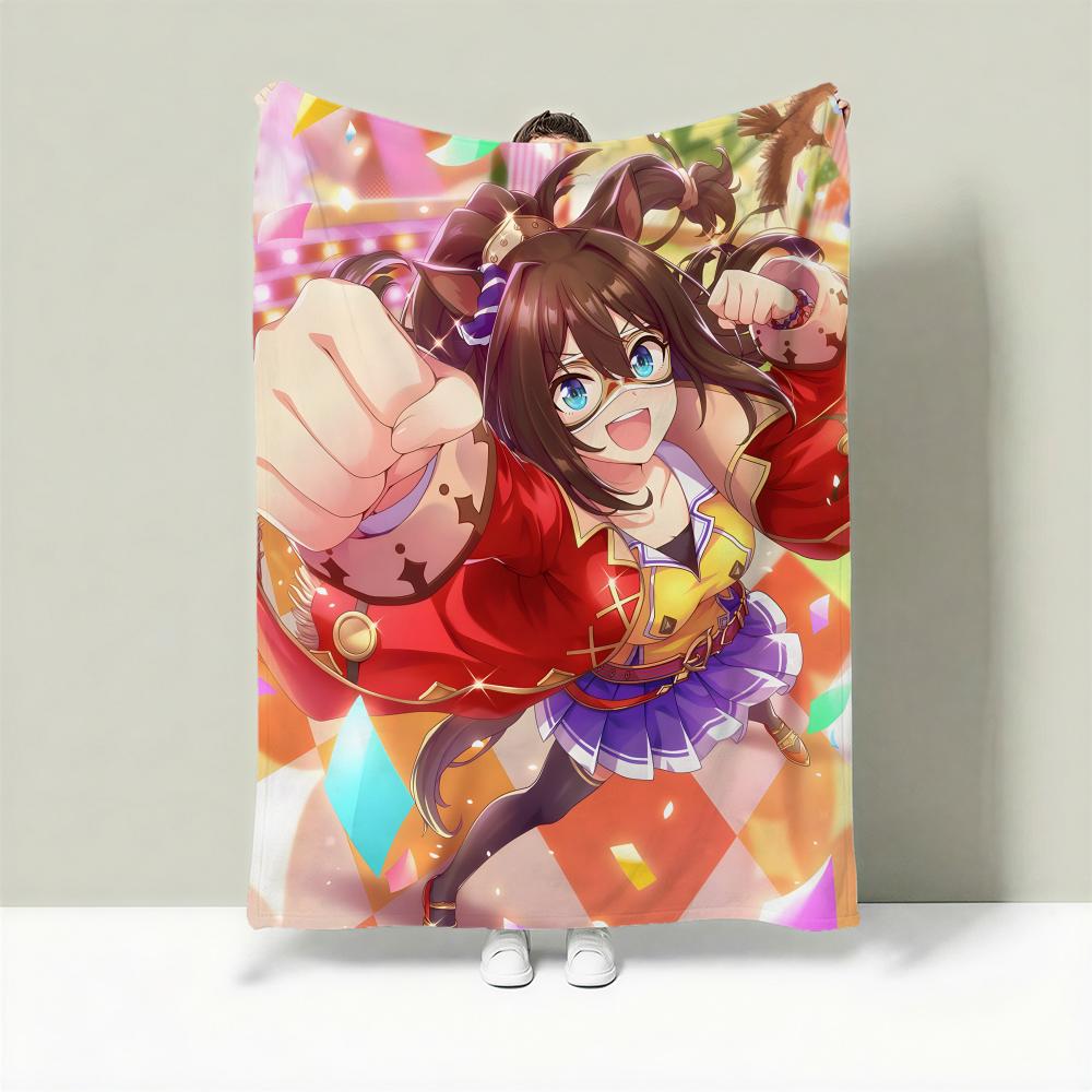 

Anime U-Uma Musume Pretty Derby Throw Lightweight 240g Flannel Blanket Soft Skin-friendly for Summer Cooling 75cmx90cm