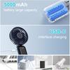 Portable Handheld Fan, USB Rechargeable Personal Cooling Device with 5-Speed Wind Settings, Silent Mode Fast Airflow Technology, Foldable Fan with Int