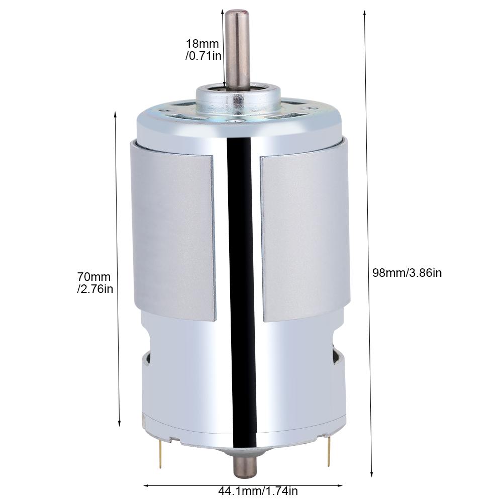 12V 100W Elektrischer Mikro-Gleichstrommotor mit runder Welle 12000 U/min Hohe Drehzahl Großes Drehmoment