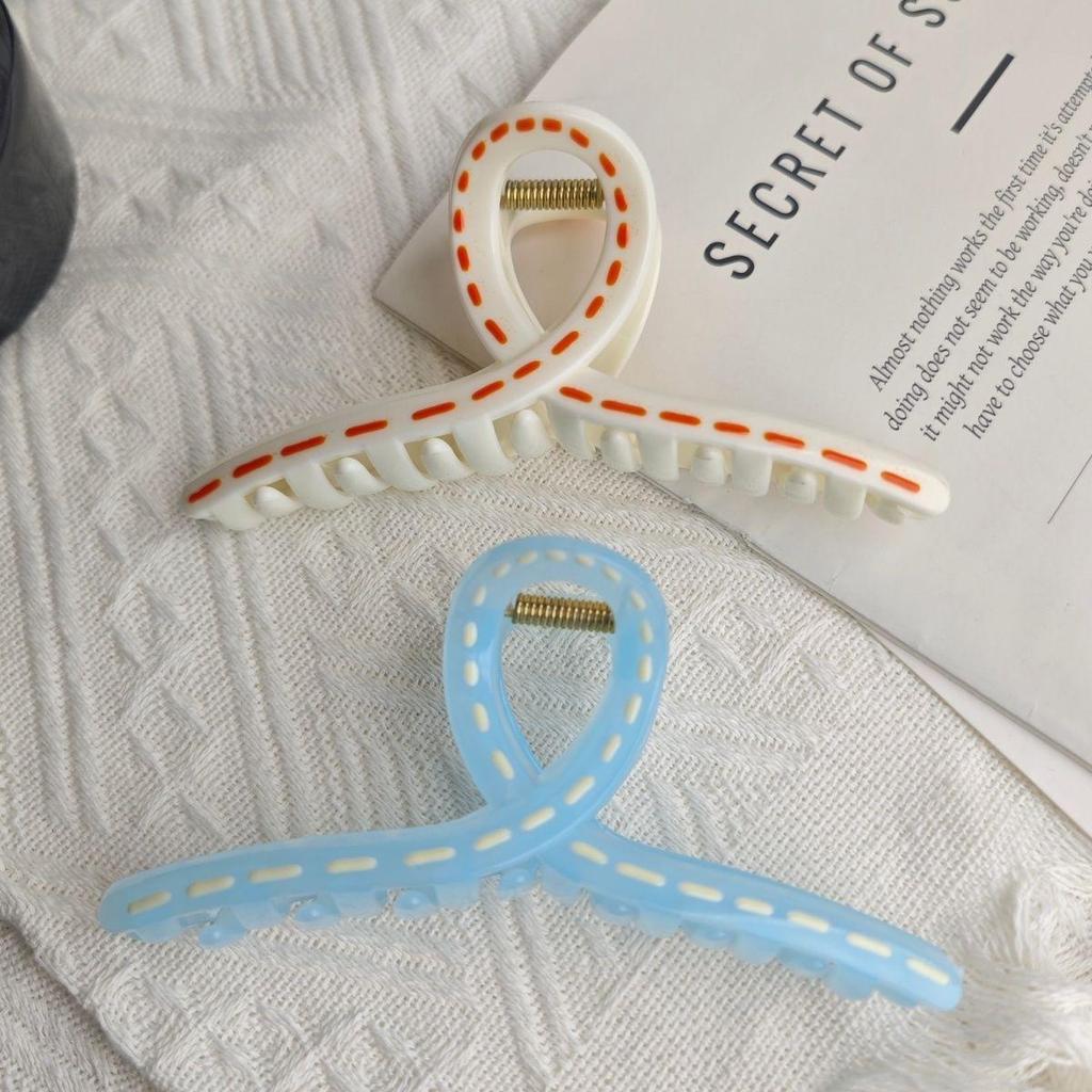 2025 Summer Hand-Painted 13cm Large Shark Hair Clip for Elegant Updos