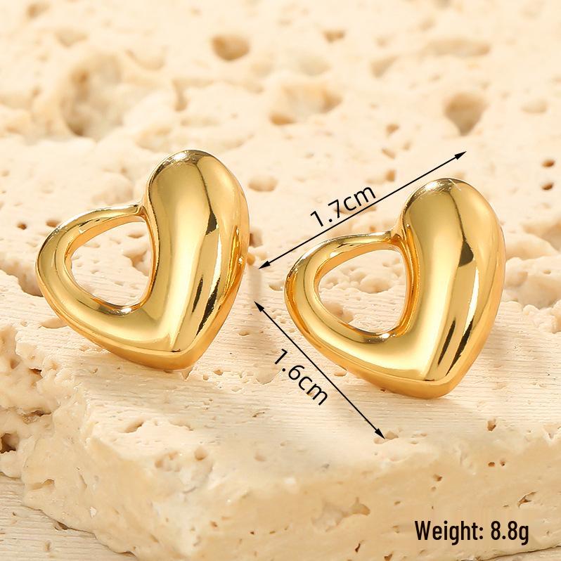 Stainless Steel Retro Stud Earrings for Women - Elegant High-End Design