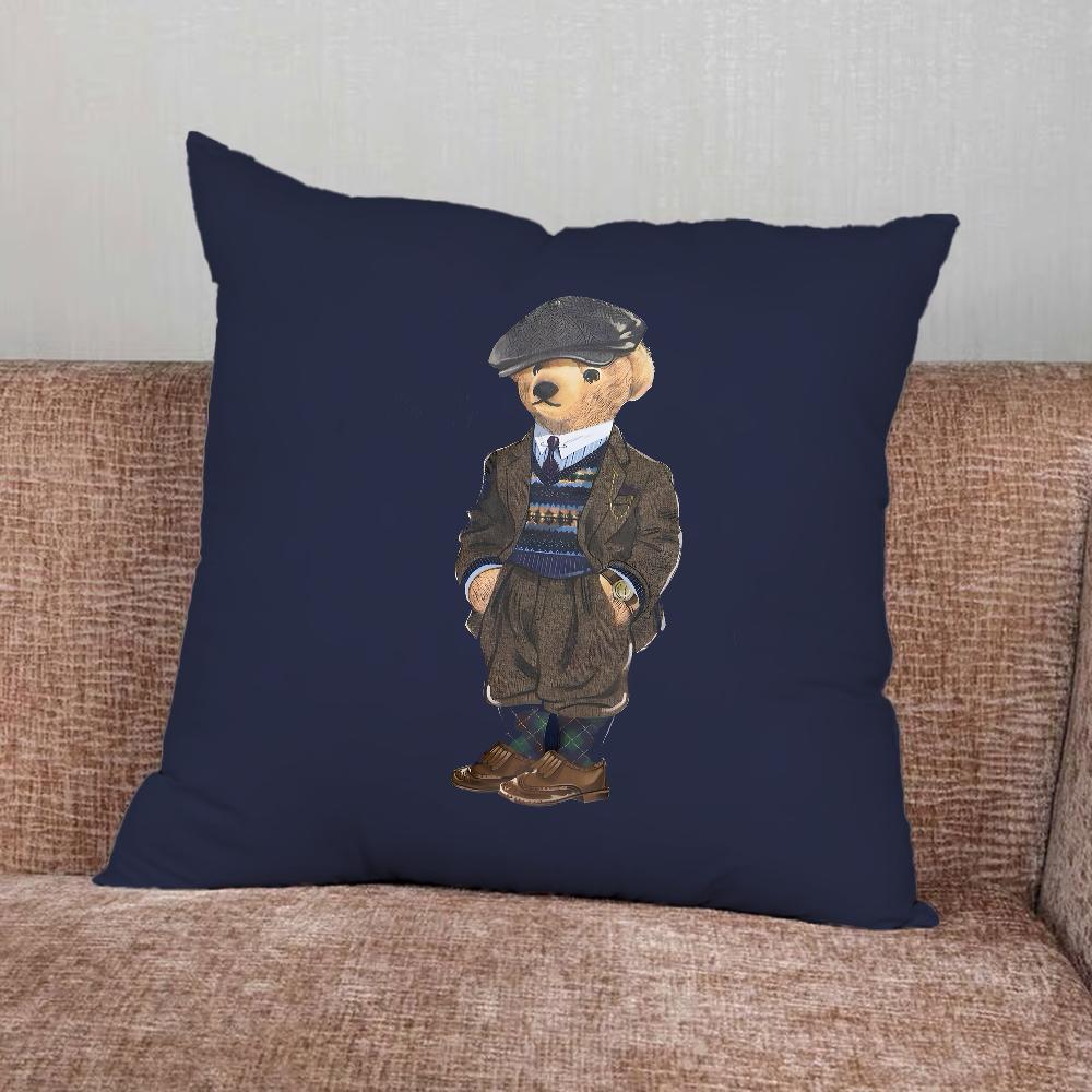 Fashion Bear P-PoloS Pillow Case For Home Bedroom Car Office Decoration Living Room Sofa Cushion Cover Suitable