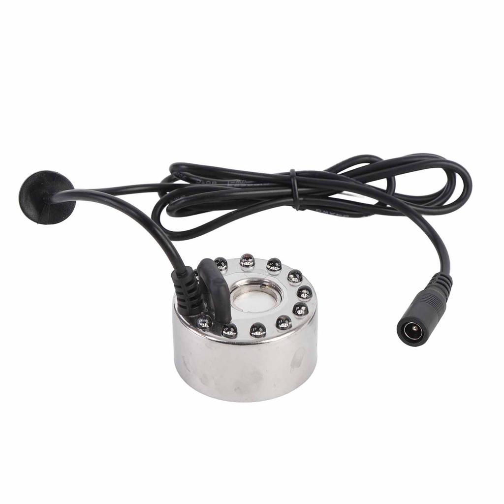 Mist Maker Fogger Zinc Alloy 12 LED Color Changing Fog Atomizer Humidifier for Water Fountain Pond Rockery Vase