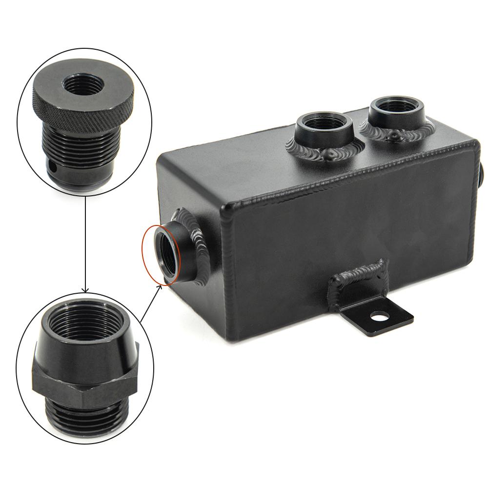 Universal Car 1L Aluminum Oil Catch Can Tank Fuel Tank With Breather Filter Drain With AN6/8/10 Fitting OCT-AN10-1L-BK