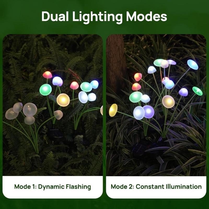LED Solar Jellyfish Mushroom Lamp Used for Outdoor Courtyard Landscape Decoration Lighting Suitable for Lawns Garden Terraces