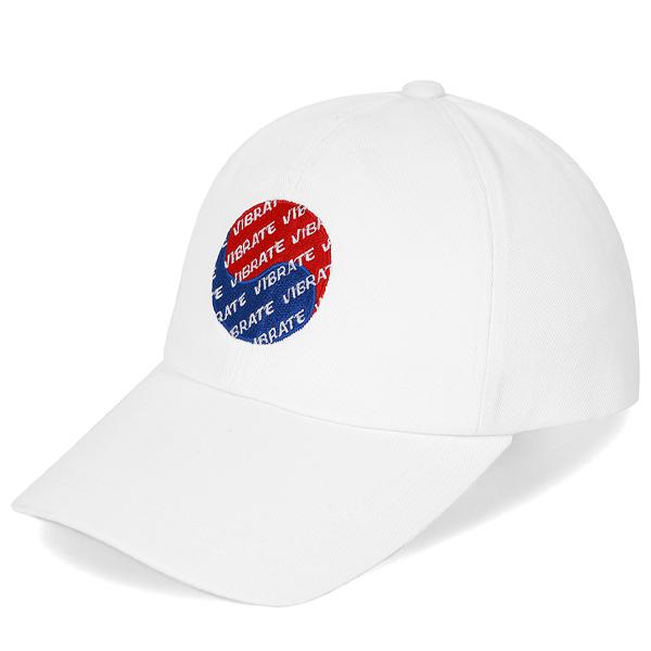 VIBRATE Korean Flag Logo Ball Cap (White)