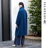 ELLASSAY Women's Minimalist 100% Wool Stand Collar Long Coat