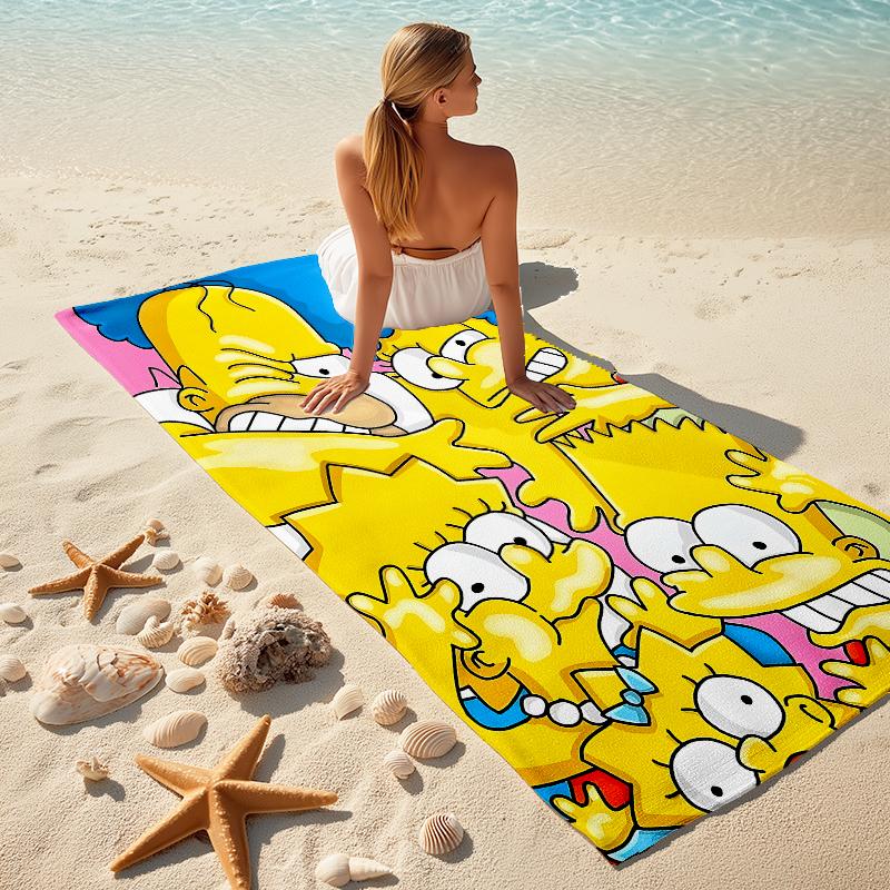 1Pc Simpsons Family Portrait Beach Towel Microfiber Beach Towel Thin Absorbent For Beach Swimming Yoga Bath Sports 0917272