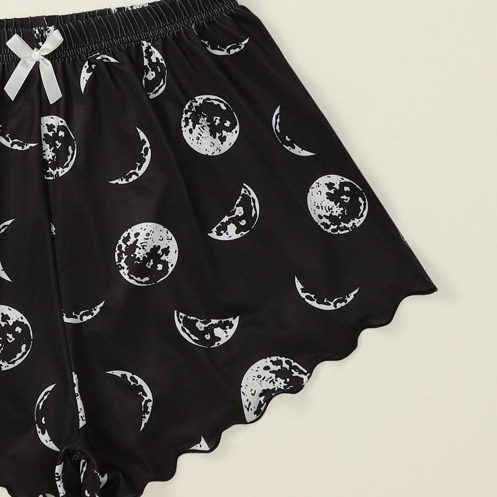 Eclipse Moon Child Letter Print Camisole & Shorts Set