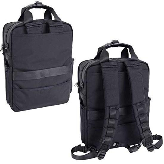 STARTTS SUV 3-Way Business Bag, Vertical Briefcase, Shoulder Bag, Backpack, Black, SU-02-BK