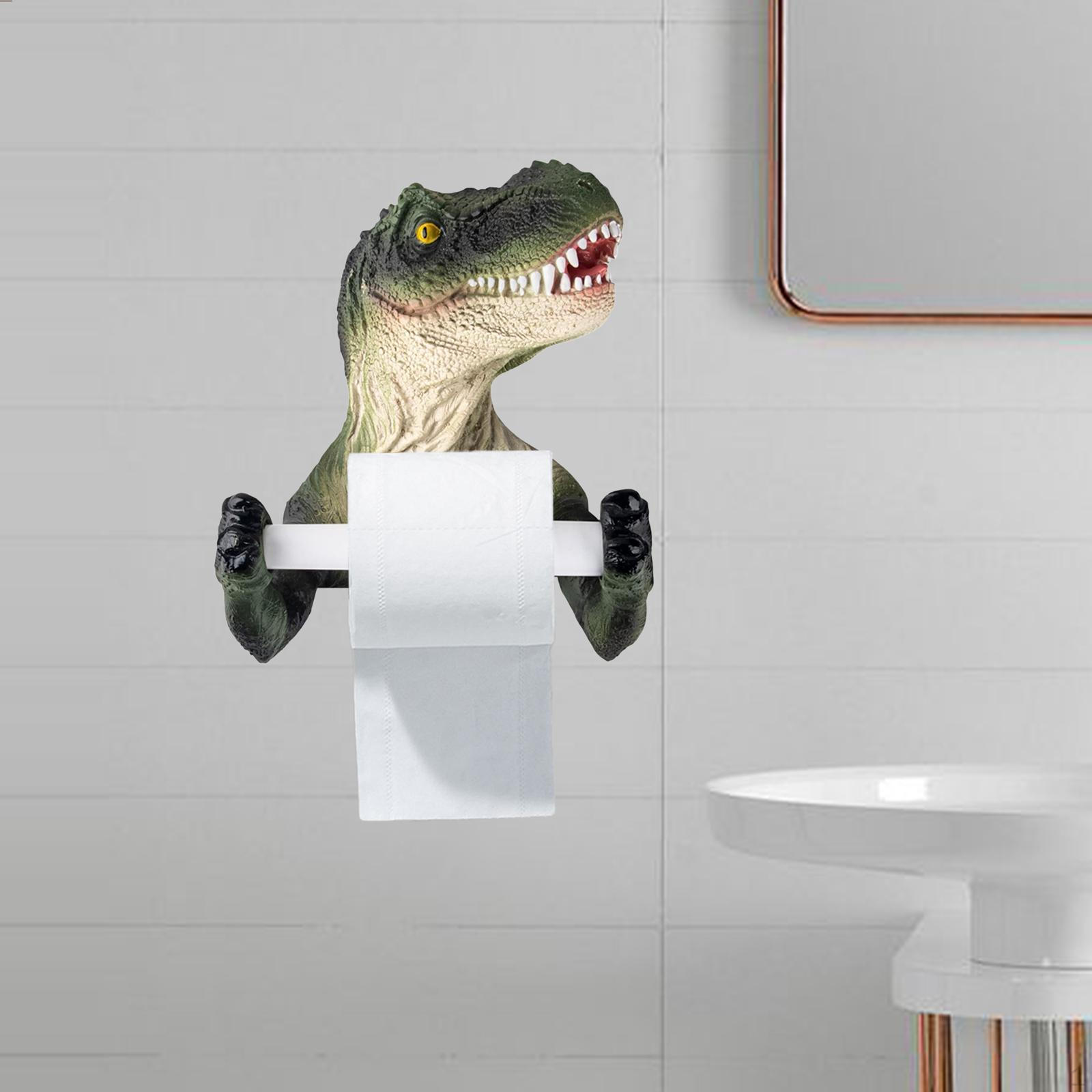 

Держатель для бумажных полотенец в форме динозавра, организация полок для домашнего декора, реалистичный 3D-держатель для туалетной бумаги зелёный
