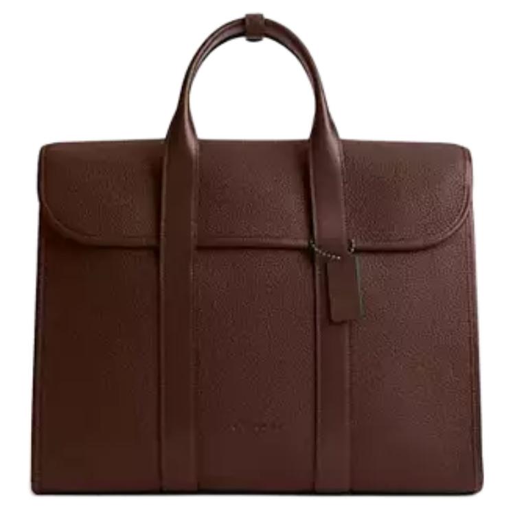 

Coach Gotham 38 Solid Color Detachable Shoulder Strap Magnetic Closure Design Cowhide Briefcase Large Men briefcase Dark-Brown C5318-MPL Basic Set (Bag+Dust Bag)