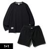 ALVINCLO [2Pack] Double Cotton Plain Oversized Long Sleeve Tee, Elastic Waist Sweatshirt, And Shorts 2-Piece Package (Type A)