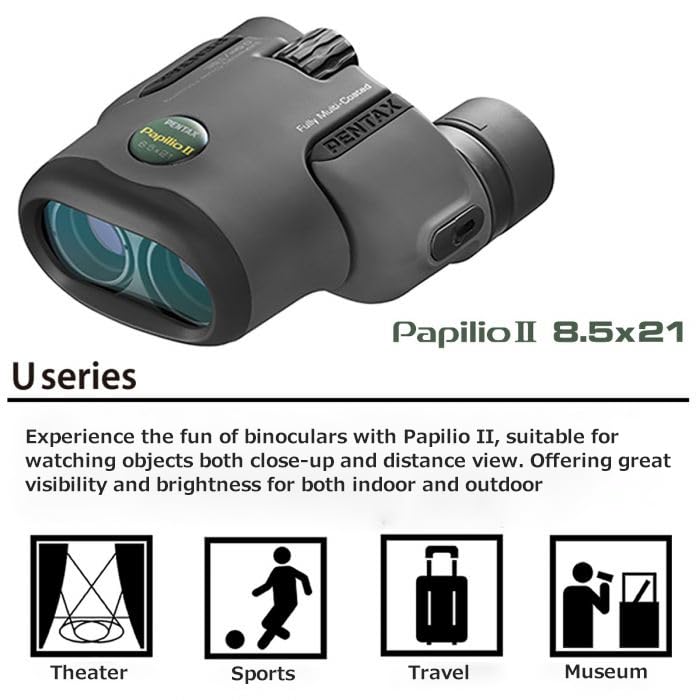 PENTAX Binoculars PAPILO II X 21 Binoculars That Can Be Used As Monoculars with a Minimum Focus of 50 Cm Museum of Art Full Equipped with Prism Bak4