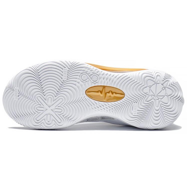 Li Ning Wade 808 2 Dynasty Résistantes à l'abrasion Basse Chaussures de Basketball Homme Blanc Or ABPS037-2