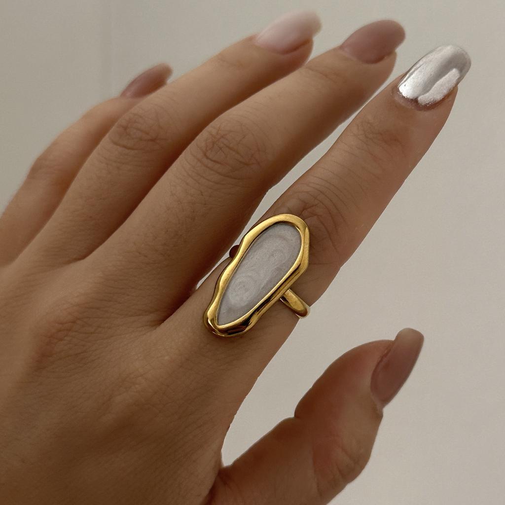 Stainless Steel Gold Plated Rings For Women Hammered Textured Love Heart Butterfly Irregular Wide Open Finger Ring Boho Jewelry
