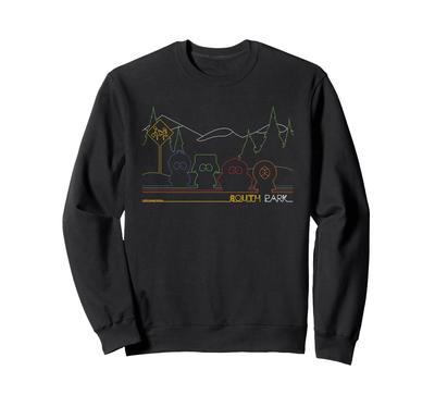 South Park Stan Kyle Cartman & Kenny Color Line Art Sweatshirt