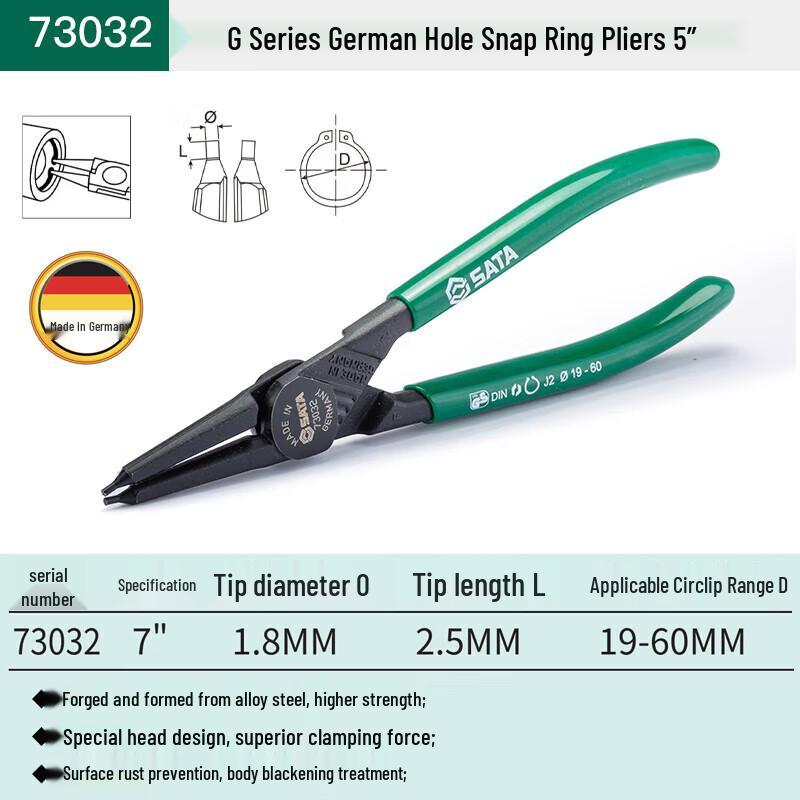 SATA G-Series 7-inch Straight Internal Snap Ring Pliers
