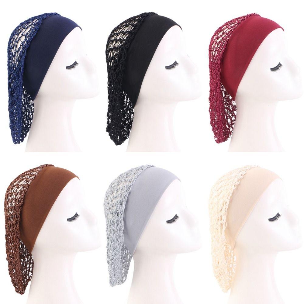 Wide Band Crochet Hair Snood Night Cap Hair Care Sleeping Hat Hair Accessories Mesh Hair Net  Women