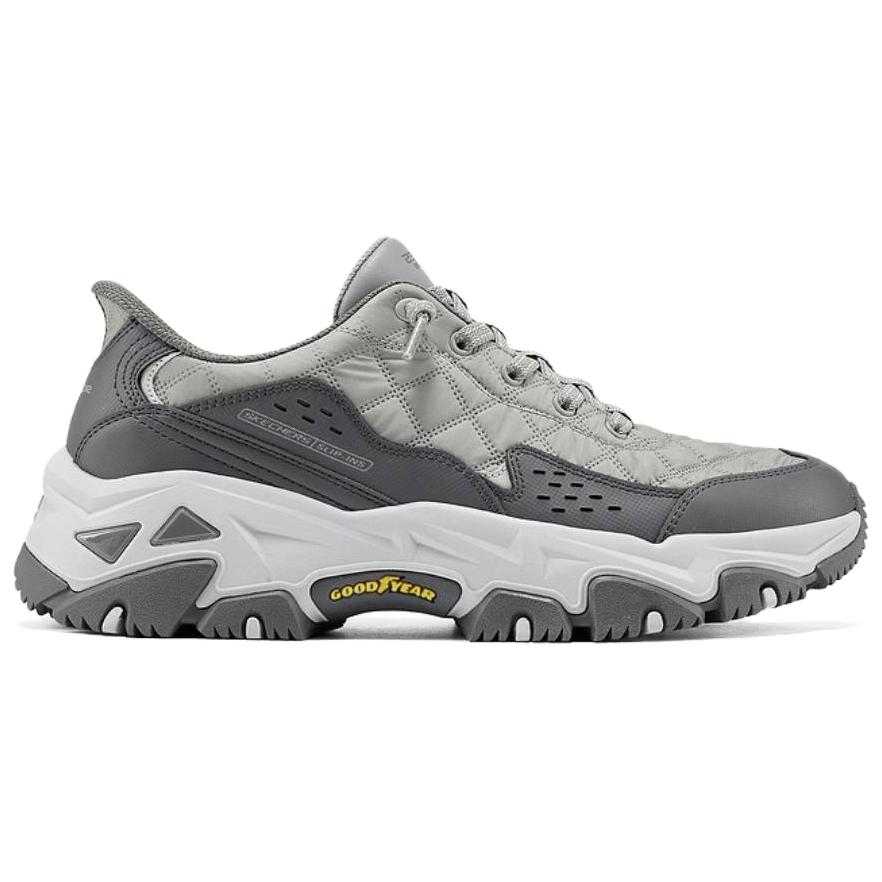 Skechers DLites Hiker Cloud Technology Comfortable Durable Breathable Supportive Rebound Traction Hiking Shoes Men Hiking Shoes Gray White 237428-GRY
