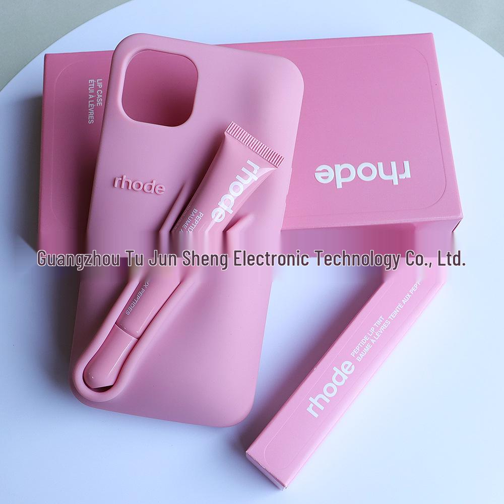 RHODE Lippenstift Lipgloss Handyhülle Set für iPhone 14/15/16 Pro Max