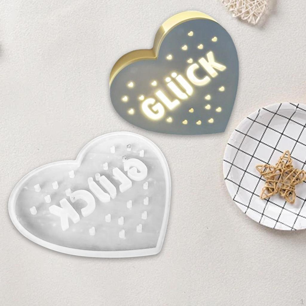 LED Night Light Silicone Model Casting Tool, Heart Shaped ,Plaster Portable Easy To Demould
