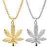 Stylish European And American Hip Hop Necklace With Alloy Maple Leaf Pendant For Men