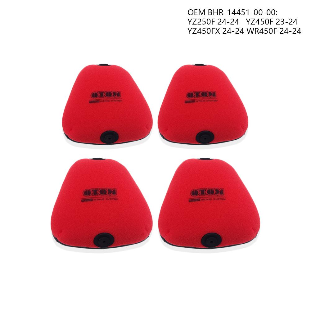 OTOM YZF WRF 250 450 Motorcycle 4 Pcs Air Filter  For YAMAHA YZ250F YZ450F YZ125 Element Dual Foam Layer Sponge Cartridge 01-26