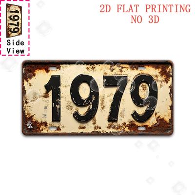 Vintage Rusty License Plate Metal Tin Sign HD Print Bendable Aluminum Plate Retro Weathered Car Wall Art Decor for Garage M