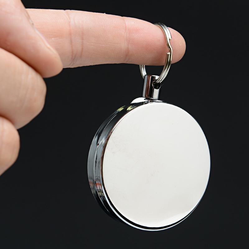 5CM Metal Retractable Anti-Theft Keychain with High Rebound Steel Wire Rope