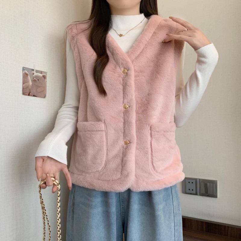 

Ароматный двусторонний бархатный модный новый теплый утолщенный жилет куртка осень-зима большой размер жилет топ M [Recommended 80-50kg]